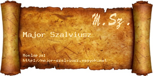 Major Szalviusz névjegykártya