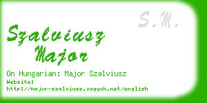 szalviusz major business card